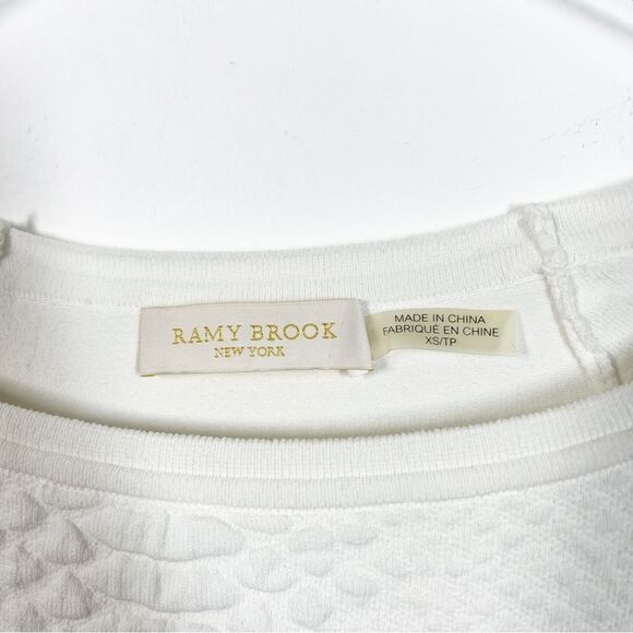 Ramy Brook Women’s Size XS Cream White Oversized Textured Sweater Crop Top - Picture 3 of 7
